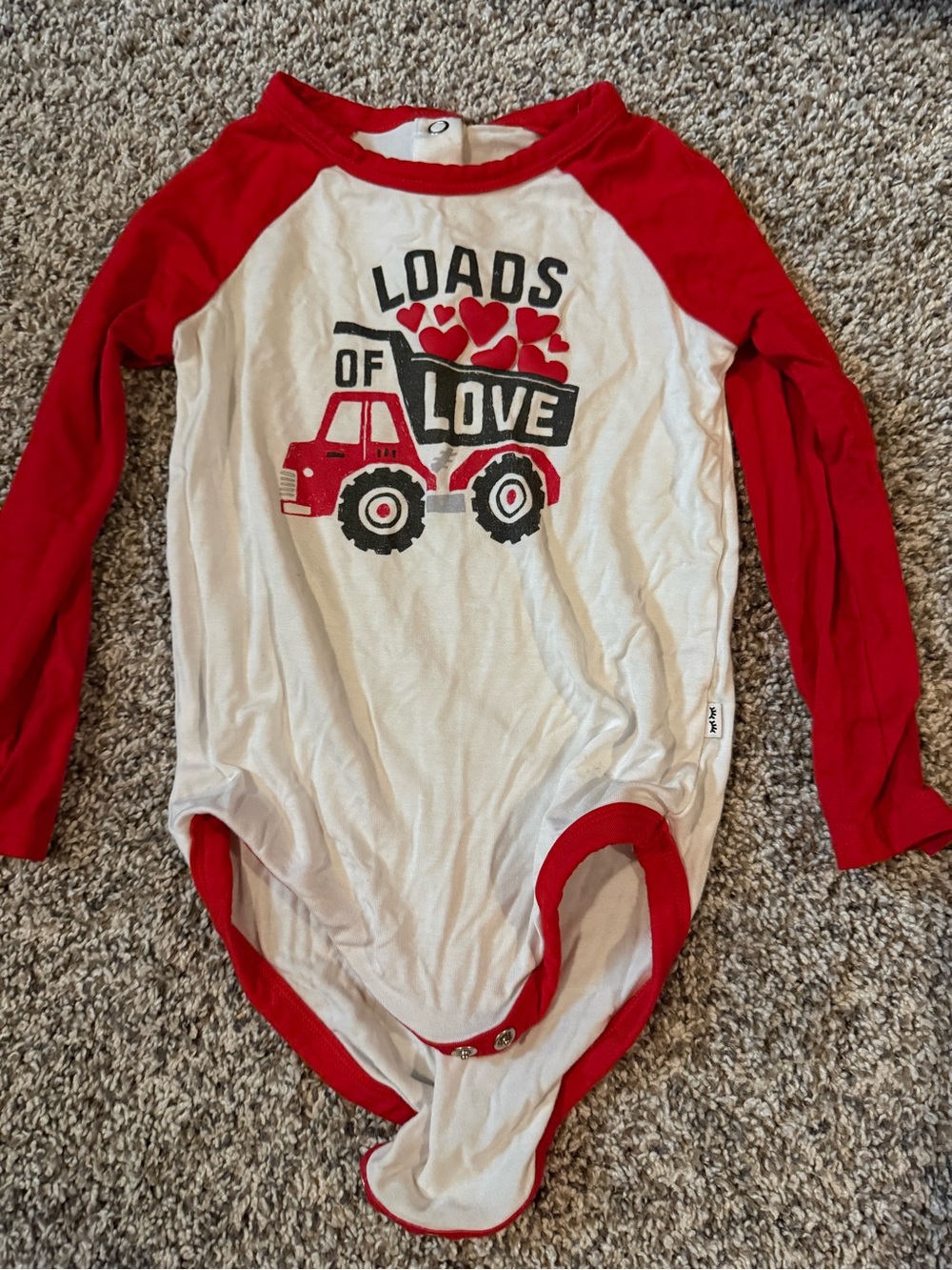 Little Sleepies Red & White 'Loads of Love' One-Piece